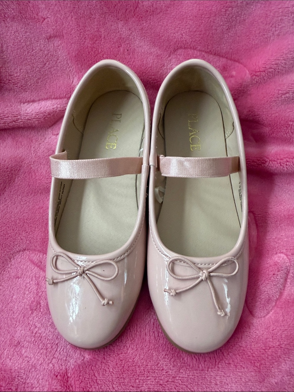 The Children's Place Girls' Light Pink Patent Mary Jane Flats with Bow